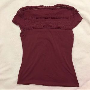 Lace Top T-Shirt in Maroon/Gryffindor Red ♥️⚡️